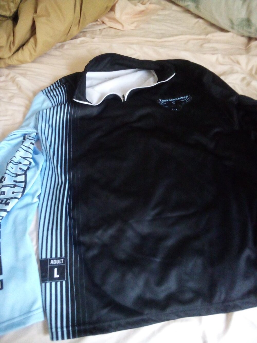 Holloway Thunderhawks Navy w/ Lt Blue Rt Sleeve Windbreaker 1/4 Zipper Large